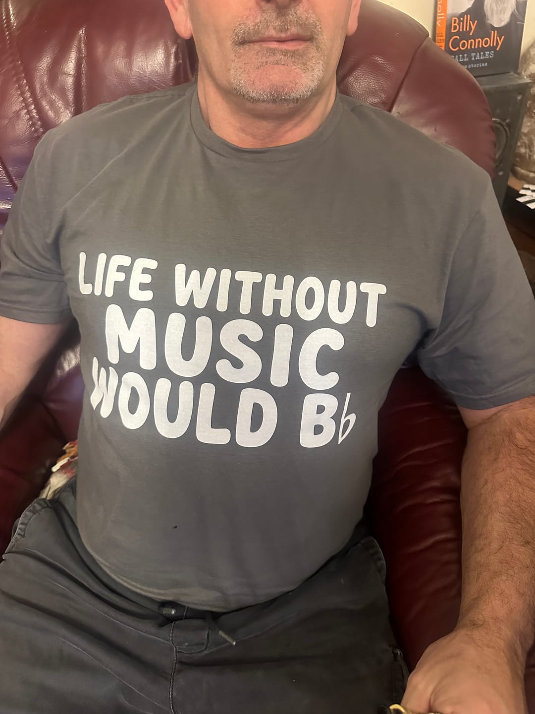 Customer photo review of Life Without Music T-Shirt