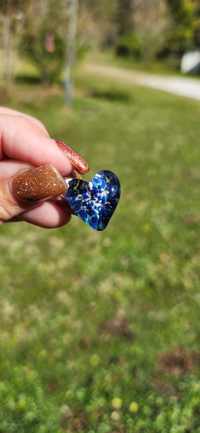 Customer photo review of Blue Moon Cremation Pendant