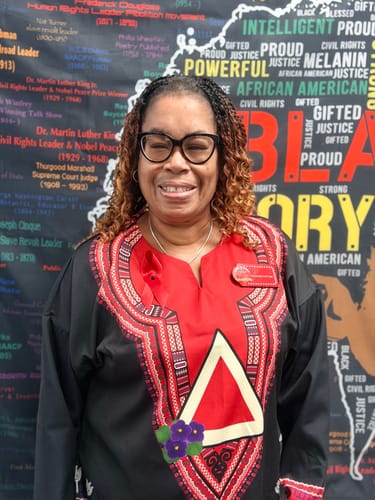 Customer photo review of Long Sleeve Dashiki Shirt- Delta