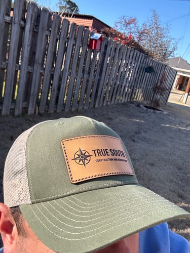 Customer photo review of Richardson 112 Genuine Leather Patch Hats Laser Engraved