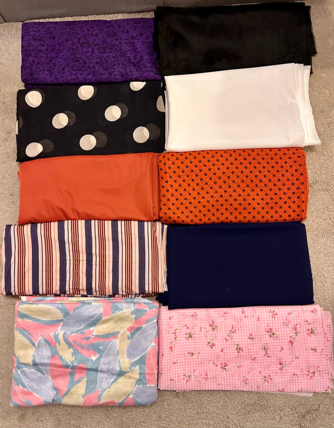 Customer photo review of 50p A Metre: Print & Plain Fabric Bundle