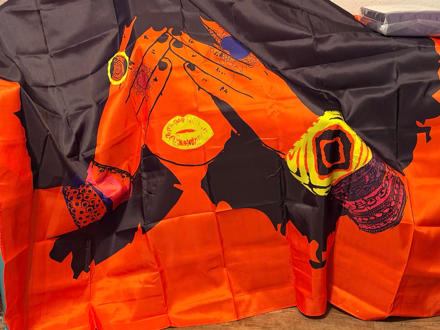 Customer photo review of Shanell Orange Shower Curtain