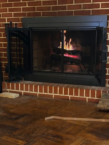 Customer photo review of Camden Natural Iron Masonry Fireplace Door | Standard Sizes | Sale