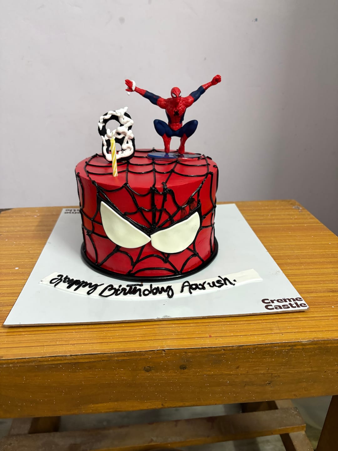 Customer photo review of Spiderman theme Kids Cake