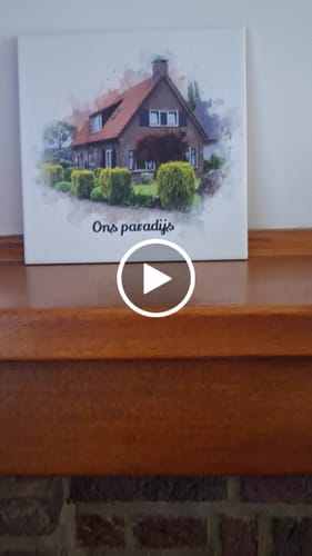 Customer video review of Aquarel Portret op Tegel - Upload je eigen foto