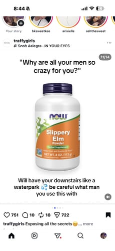 A screenshot of a social media post about a supplement product.