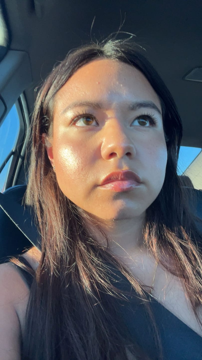Customer photo review of OLENS Scandi Olive Monthly Contact Lenses (2 Pack)