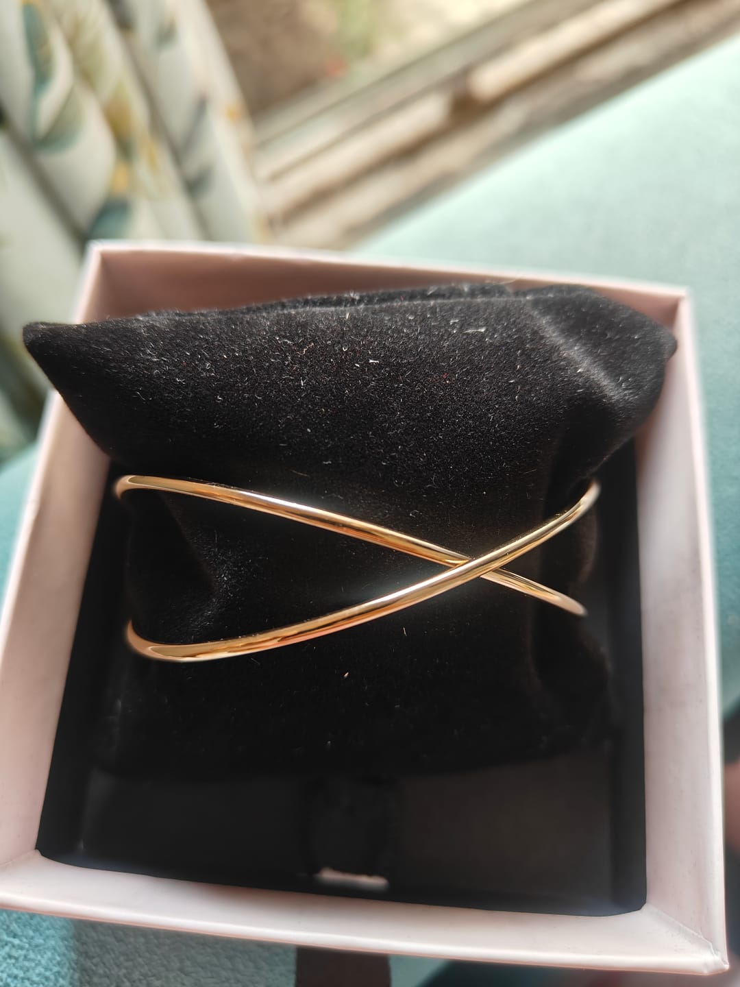 Customer photo review of Golden Crossover Kada Bracelet