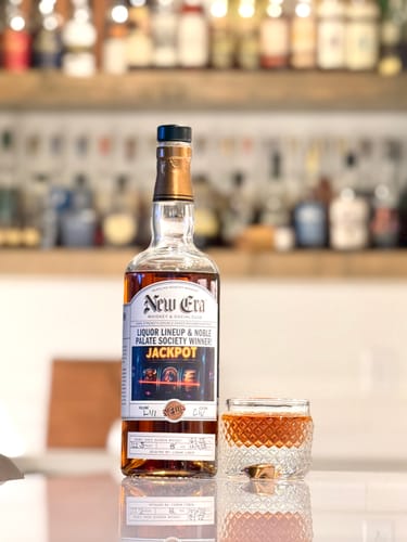 Customer photo review of New Era Liquor Lineup Jackpot Kentucky Straight Bourbon Whiskey 8 Year Finished in Buff Turkey Barrels