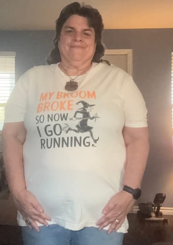 Customer photo review of My Broom Broke T-Shirt