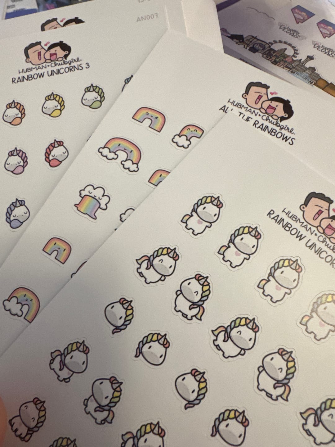 Customer photo review of Rainbow Unicorns Sticker Set