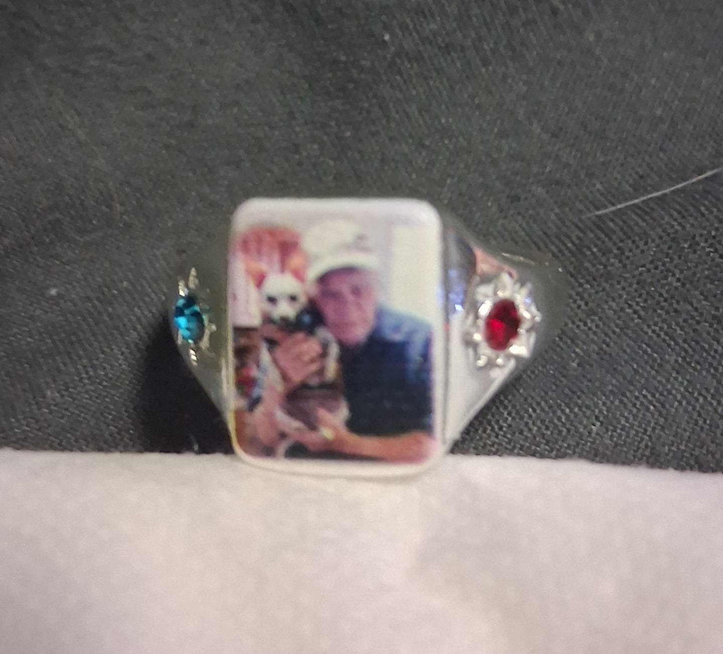 Customer photo review of Personalized Photo Birthstone Custom Ring
