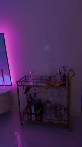 Customer photo review of Έπιπλο Μπαρ Τρόλεϊ Κάβα Τραπεζαρίας με Καθρέφτη Βοηθητικό Τραπεζάκι Κουζίνας Χρυσό LR-C090A03