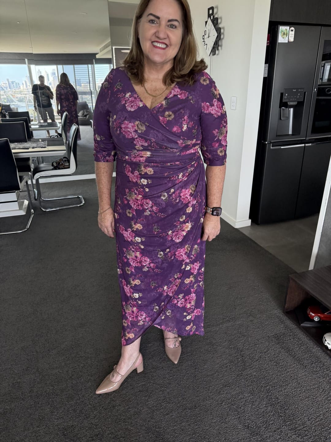 Customer photo review of Lima Pink Blossom Evening Dress