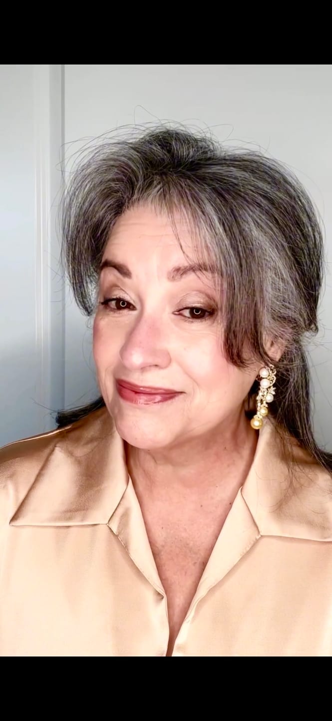 Customer photo review of Champagne Gala Pearl Earrings