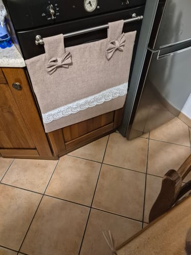 Customer photo review of Copriforno Elegante Shabby Chic con Pizzo e Fiocchi Beige