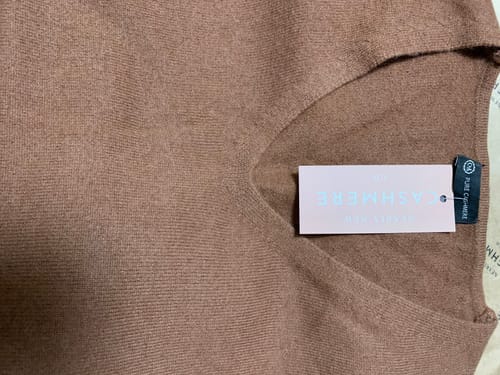 Customer photo review of Chestnut Brown Cashmere V Neck Jumper Large