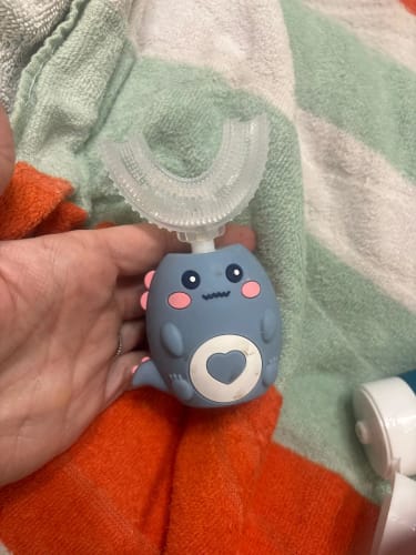 Customer photo review of Children U-shaped Electric Toothbrush 360 Degrees Smart Cartoon Kids silicone Toothbrush Automatic Rechargeable Sonic Toothbrush