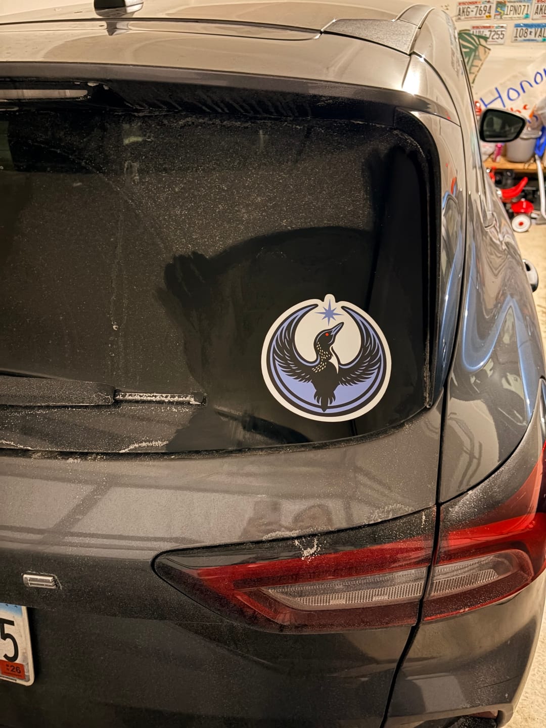 Customer photo review of Large Rebel Loon Vehicle Decal Sticker