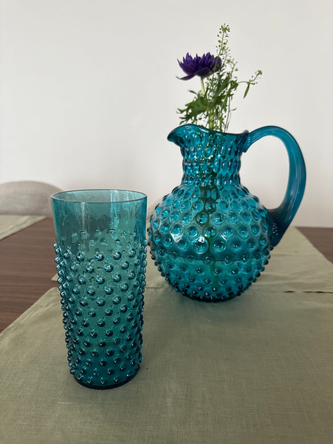 Customer photo review of Vysoká Sklenice Hobnail Aquamarine