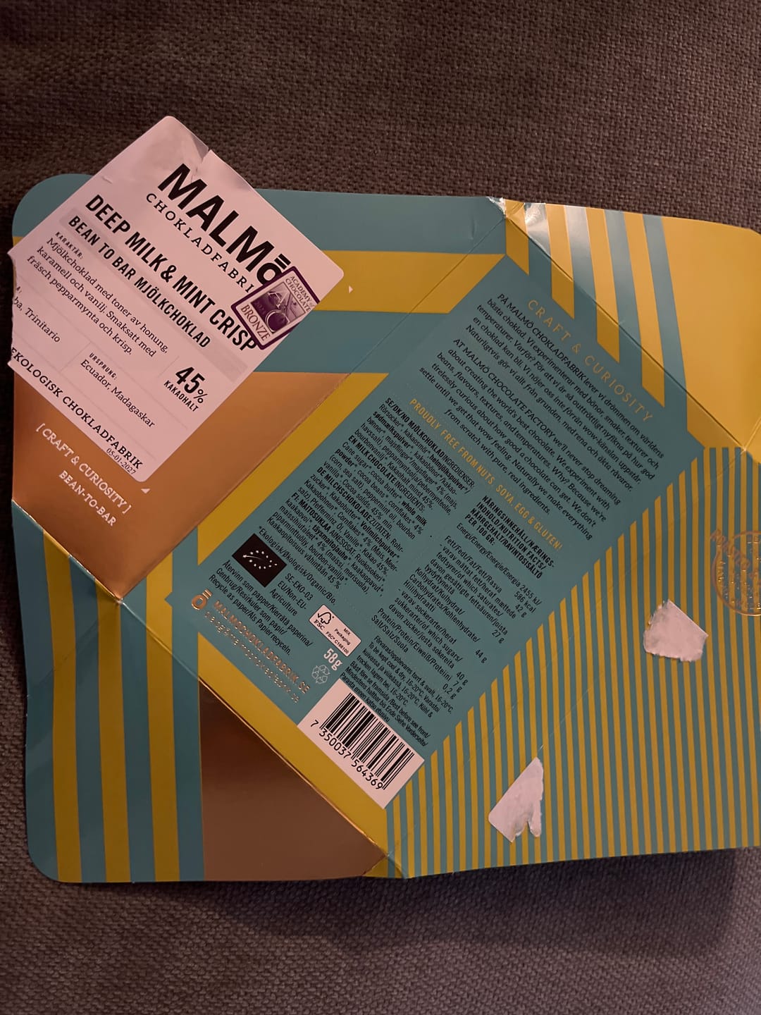 Customer photo review of Deep milk & mint crisp 45% - chokladkaka