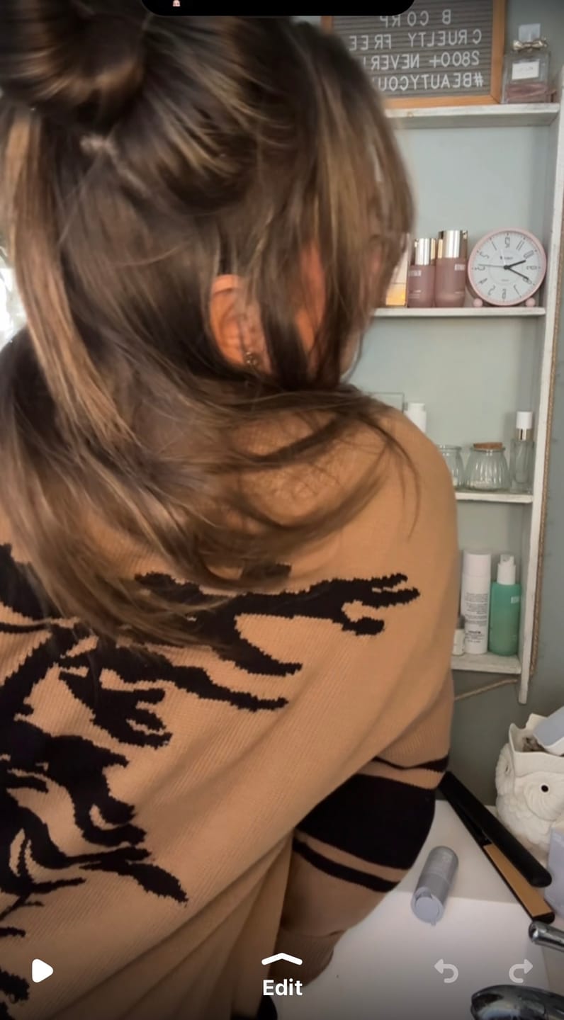 Customer photo review of Lonely Pine Knit Cardi- Honey & Black - 100% Cotton
