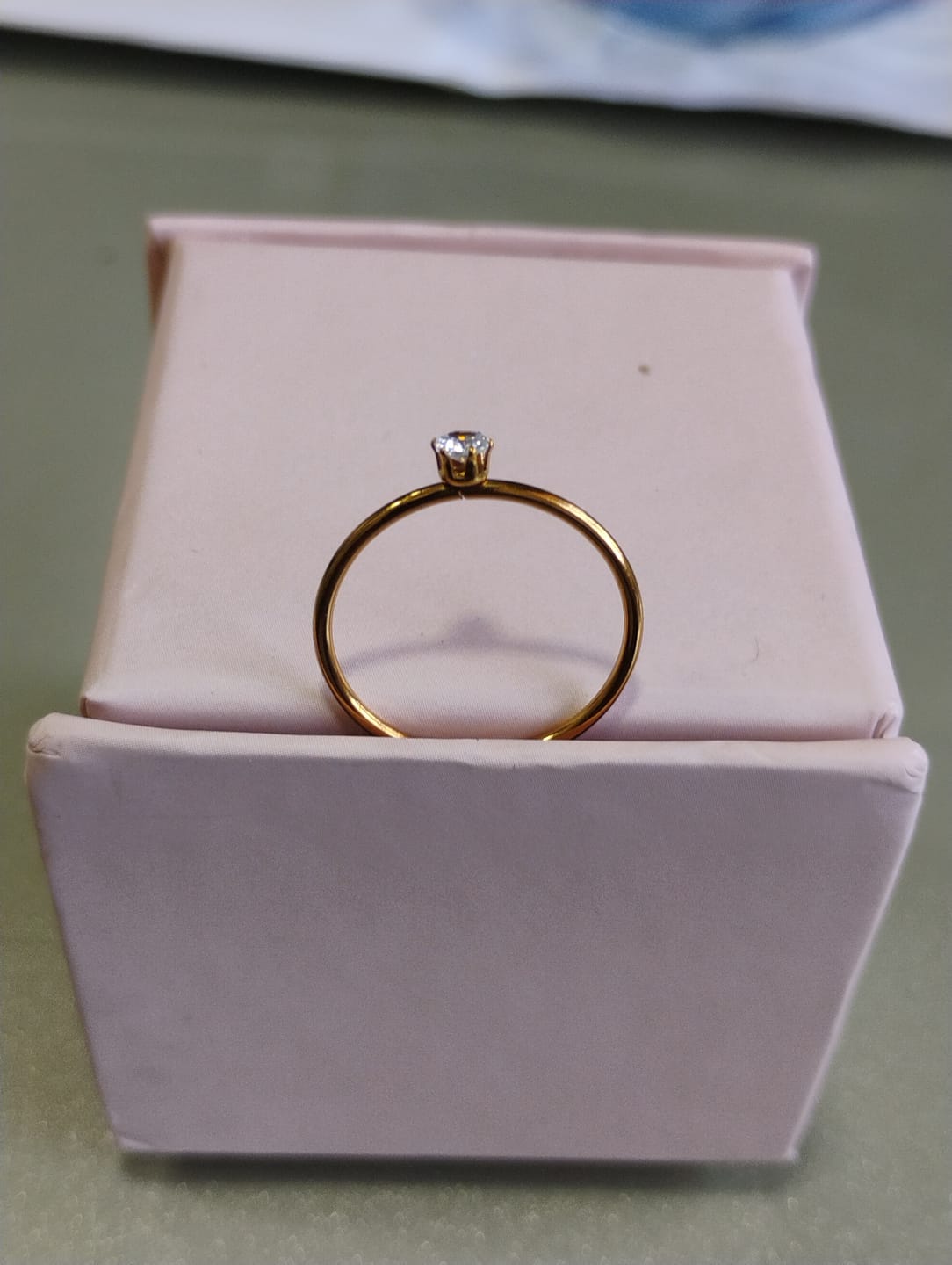 Customer photo review of Dainty Solitaire Ring