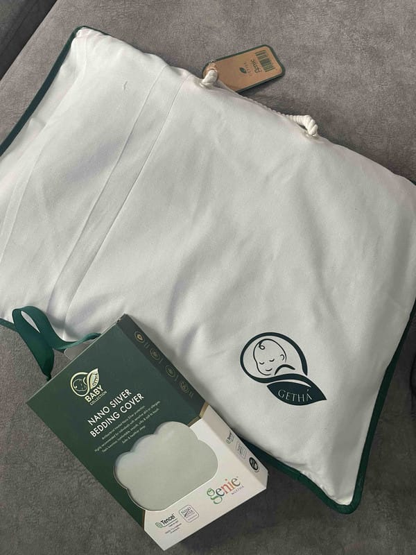 Customer photo review of Getha Baby Dimple Shoulder Latex Pillow Case - TENCEL™ Nano Silver Fabric