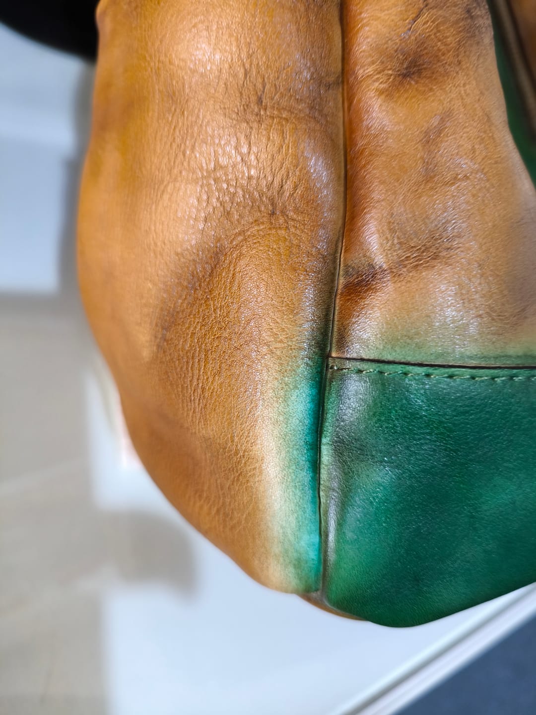 Customer photo review of Casual Travel Color Matching Leather Backpack