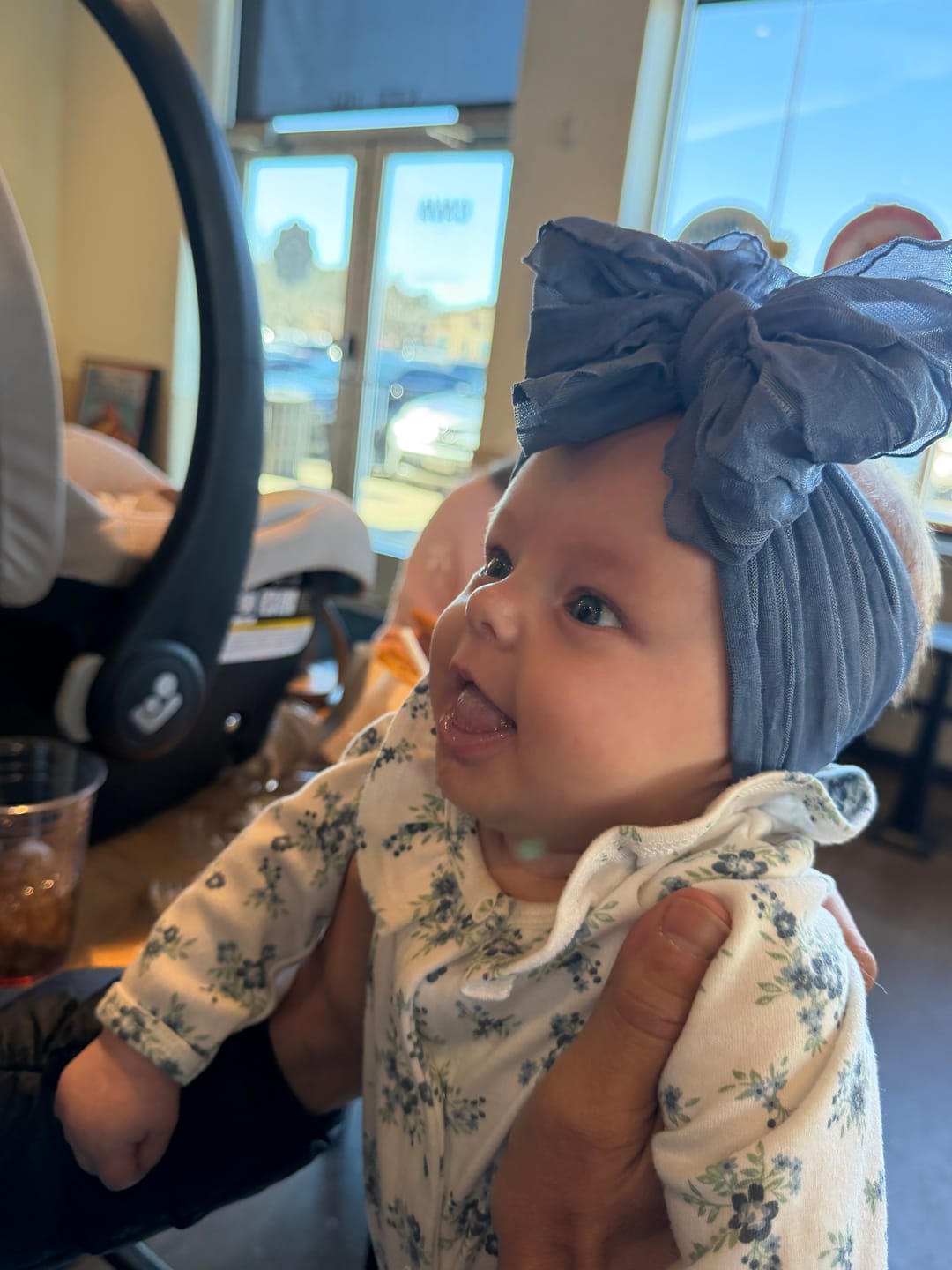 Customer photo review of Ruffled Headband- Denim