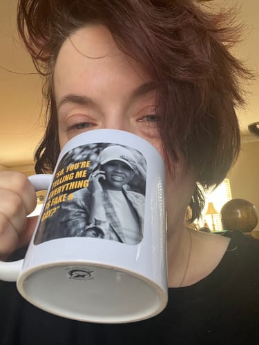 Customer photo review of Fake & Gay Mug