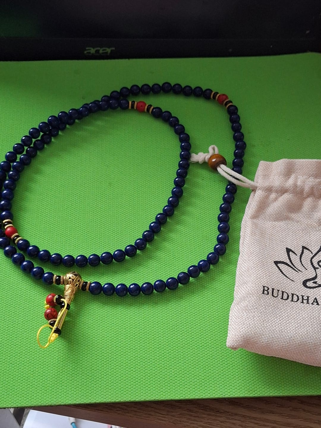 Customer photo review of Buddha Stones Tibetan Mala Lapis Lazuli Positive Bracelet