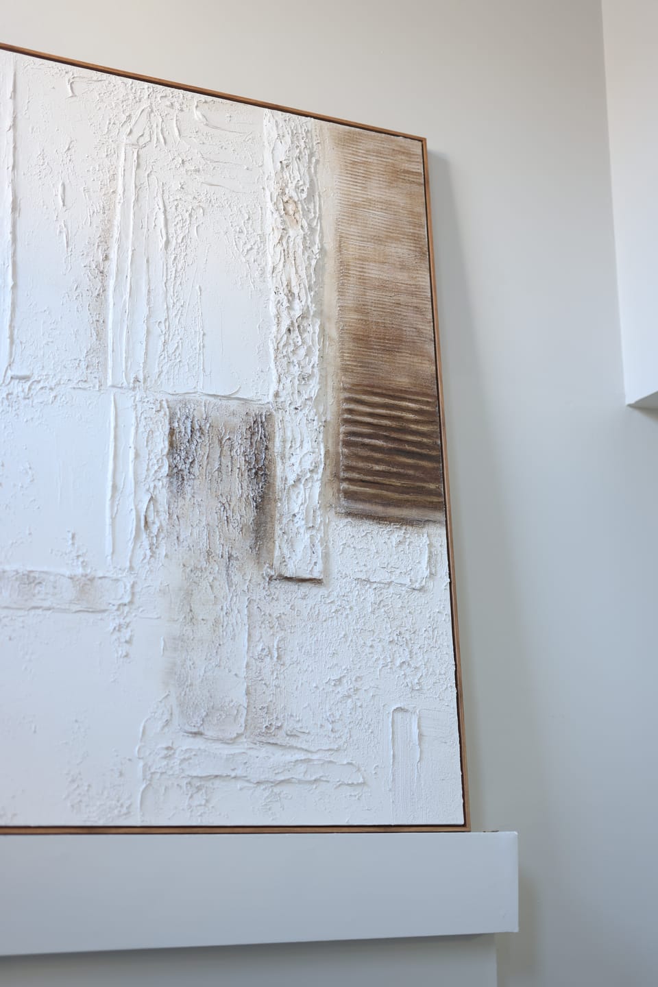 Customer photo review of Quiet Structure – Minimal Abstract Wall Art, Modern Neutral Canvas for Living Room