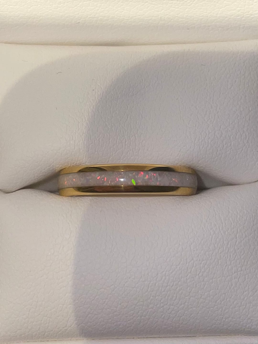 Customer photo review of The Golden White Opal 4mm Wonder Ring