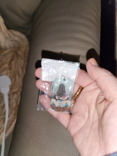 Customer photo review of Custom Engraved Safe Driving Keychain - Personalized Stainless Steel Gift for Him, Husband - Durable Car Accessories for Birthday & Anniversary