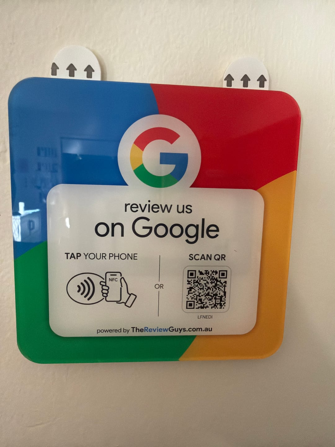 Customer photo review of Google Review NFC Plate +  QR Code