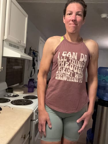 Customer photo review of I Can Do All Things Fitted Rocker Tank