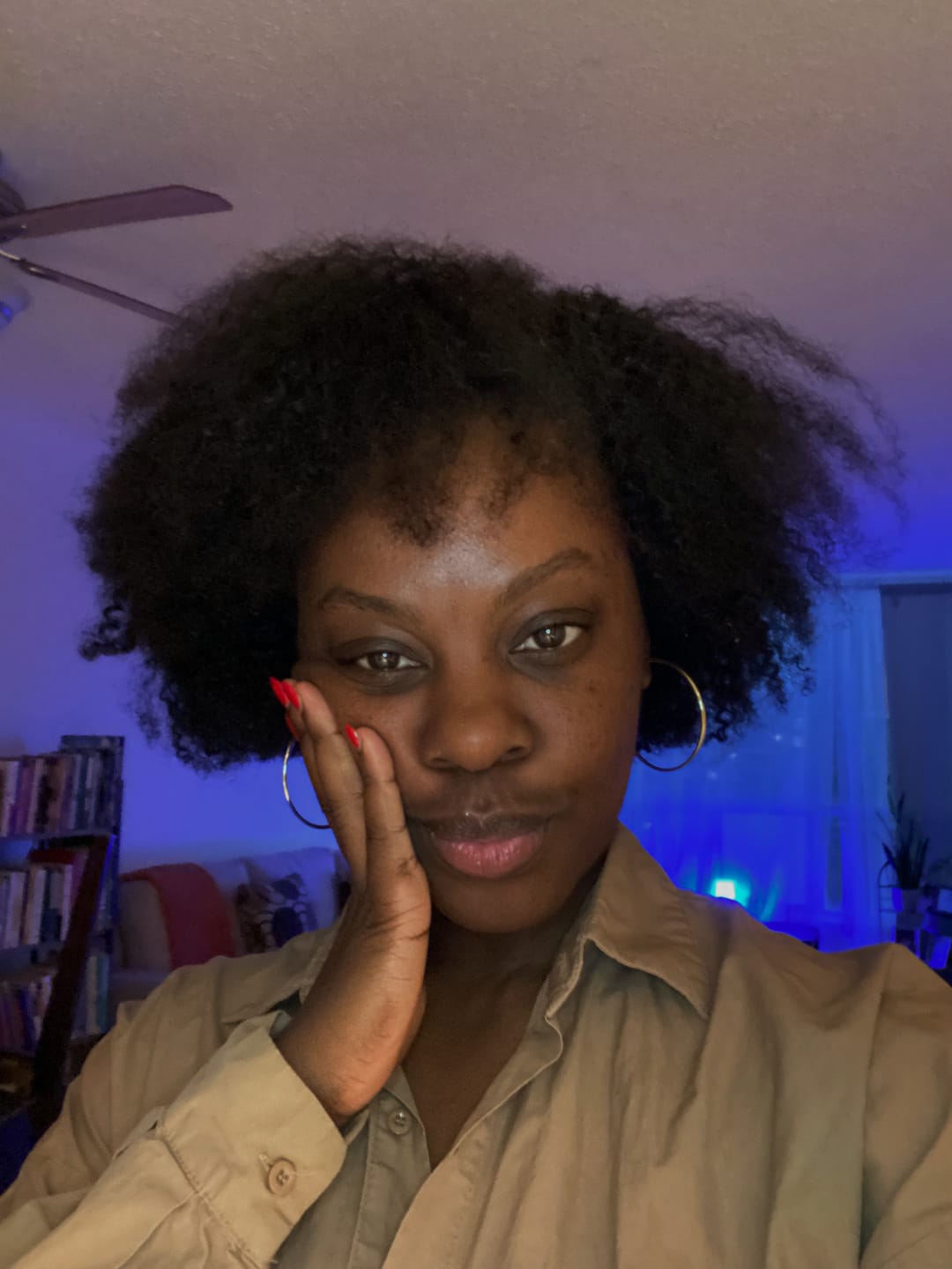 Customer photo review of Ashley Kinky Curly Human Hair Headband Wig