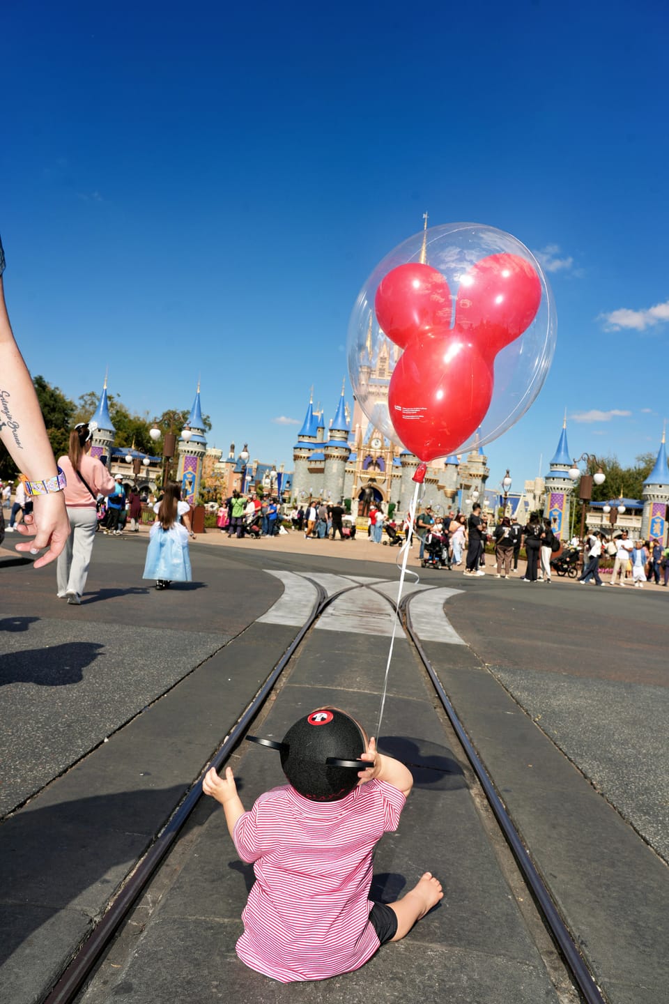 Customer photo review of Mouse Ears Red Stripe Polo