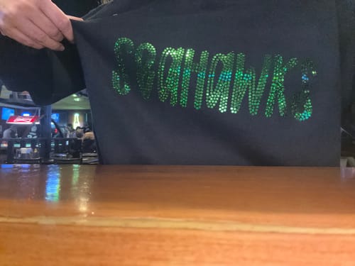 Customer photo review of Seahawks Preppy SPANGLE Transfer