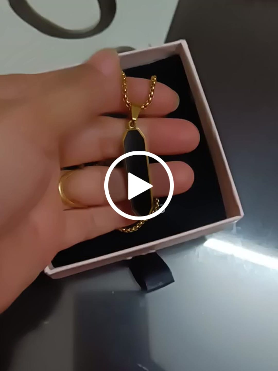 Customer video review of Midnight Prism Necklace- Gold