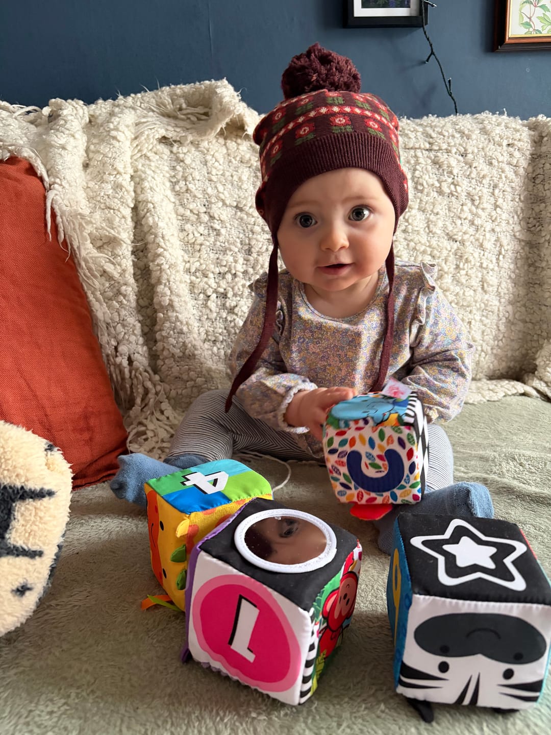 Customer photo review of Collecting Flowers Knitted Hat