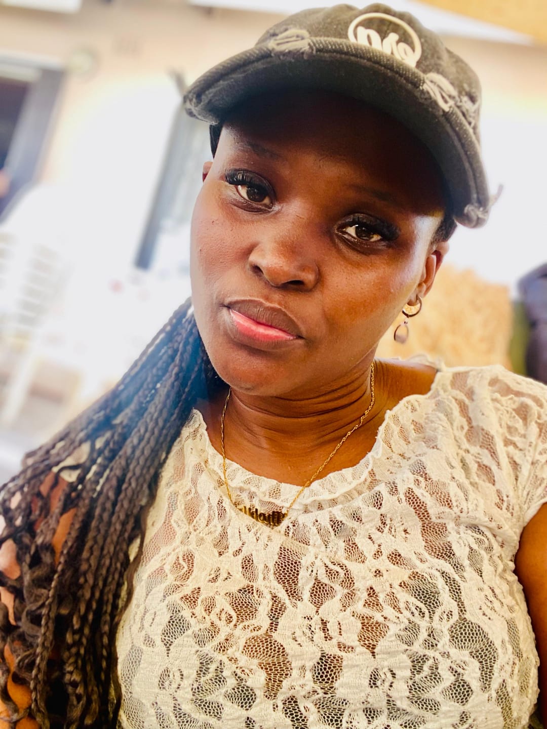 Customer photo review of Era Distressed Black Denim Cap