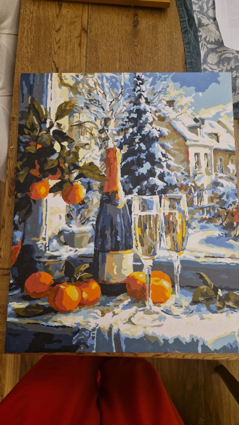 Customer photo review of Christmas Champagne | Paint by Number