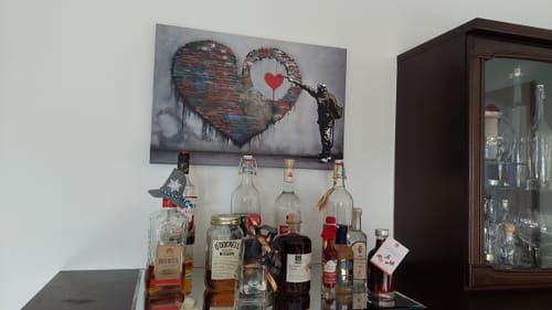 Customer photo review of Leinwandbild Banksy großes Herz abstrakt Querformat