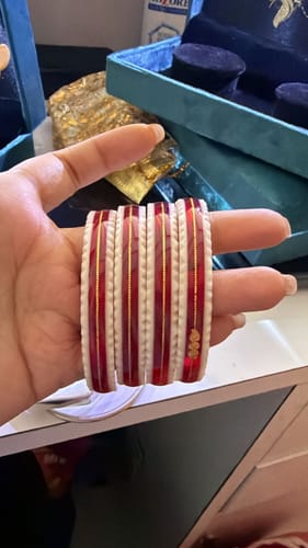 Customer photo review of Red – “Crimson Charm Women’s Bangle” (Pack of 1 Pair) (2 pis)