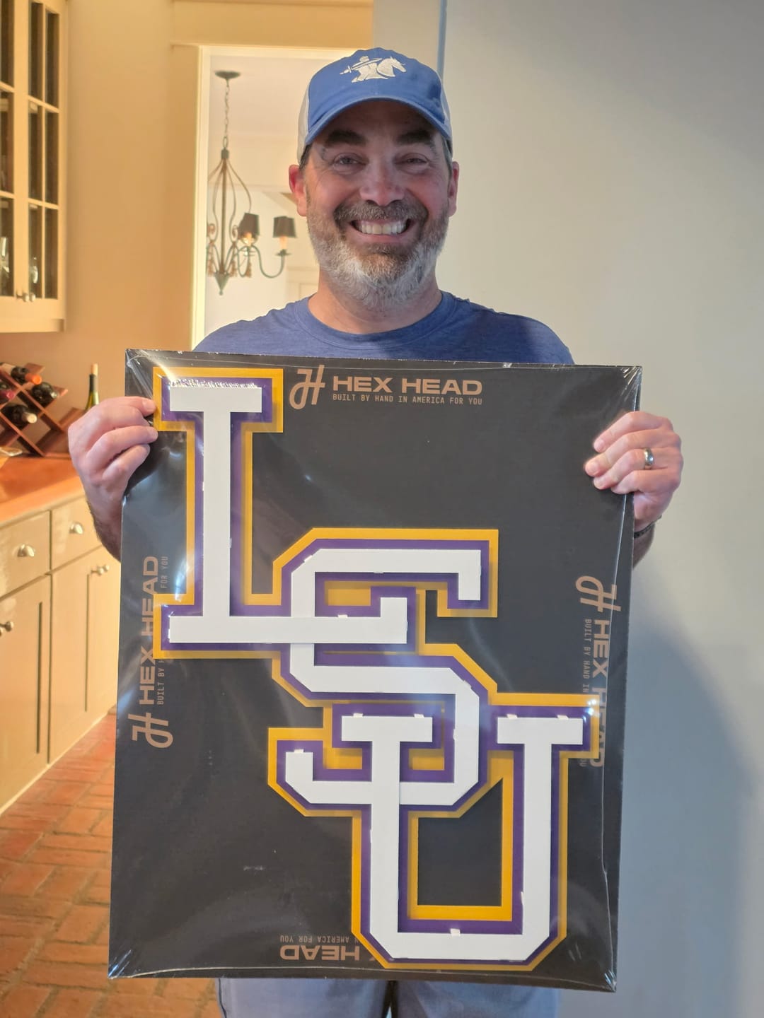 Customer photo review of LSU Tigers Interlocking Baseball 3D Metal Wall Art