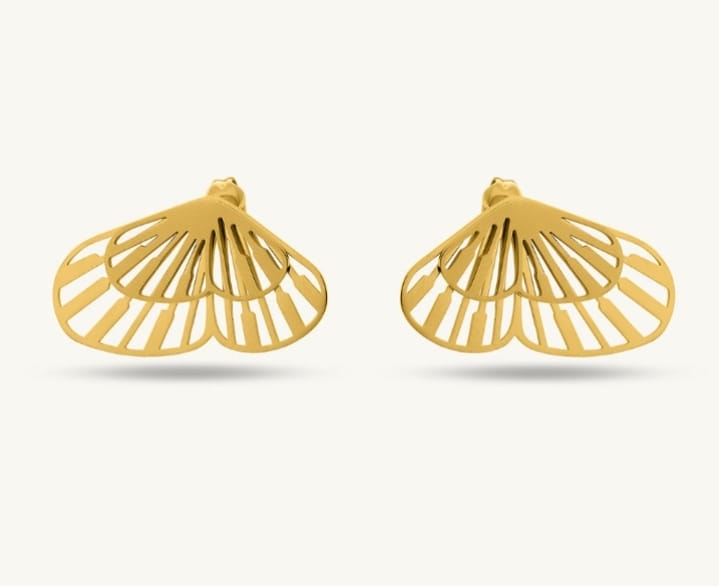 Customer photo review of Butterfly Wing Stud Earrings