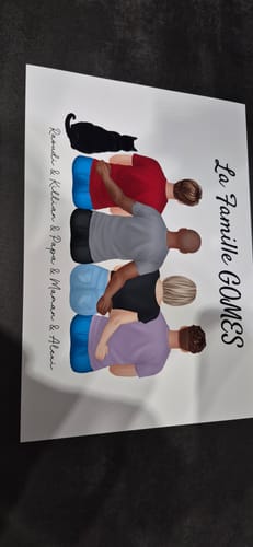 Customer photo review of Affiche Personnalisée - Famille Papa Maman Enfants & Animaux