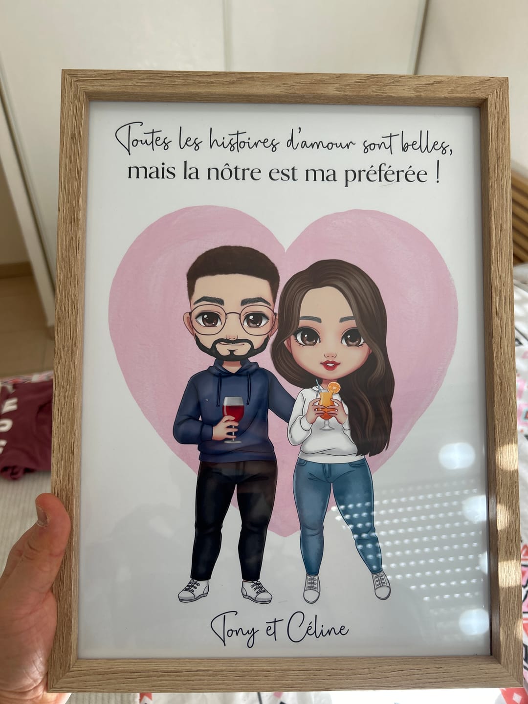 Customer photo review of Affiche Personnalisée - Couple Chibi
